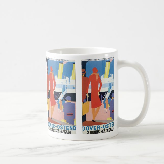 Caneca De Café Poster belga da balsa do art deco (Direita)