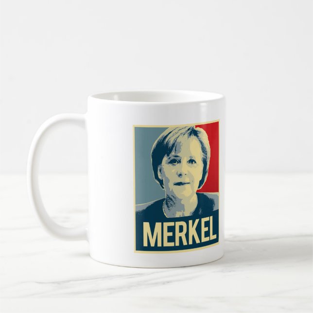 Caneca De Café Poster da propaganda de Merkel (Esquerda)