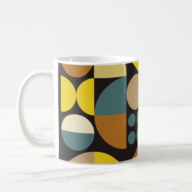 Caneca De Café Poster de abstrato geométrico com trabalho de arte (Esquerda)