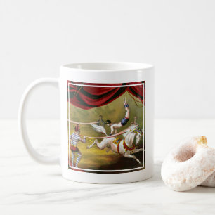 Caneca De Café Poster de Circo Mostrando Acrobat Executando Em Ca