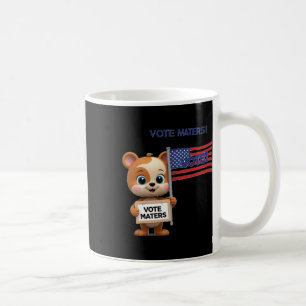 Caneca De Café Poster De Eleição Do Vote S Com Um Bloco De Urso C