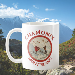 Caneca De Café Poster de Esqui Francês Chamonix Mont Blanc Vintag