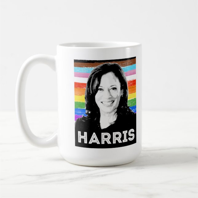 Caneca De Café Poster de Harris Pride Inclusivo (Esquerda)