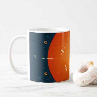 Caneca De Café Poster de relógio atômico de espaço profundo, vers