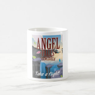 Caneca De Café Poster de viagens da Cataratas do Anjo Venezuela