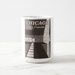 Caneca De Café poster de viagens de Chicago City