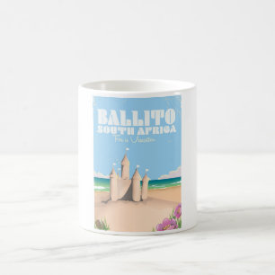 Caneca De Café Poster de viagens de praia do Ballito África do S