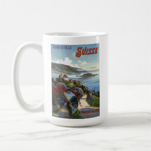 Caneca De Café Poster de viagens de Turismo Suiça Vintage Suíç