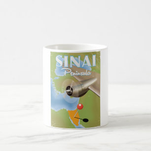 Caneca De Café Poster de viagens de Voo da Península do Sinai