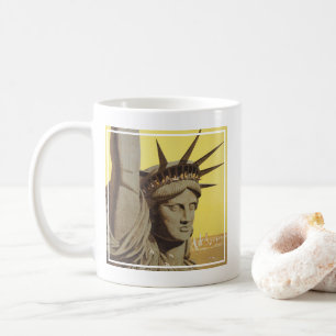 Caneca De Café Poster de viagens Para Nova Iorque, United Air Lin
