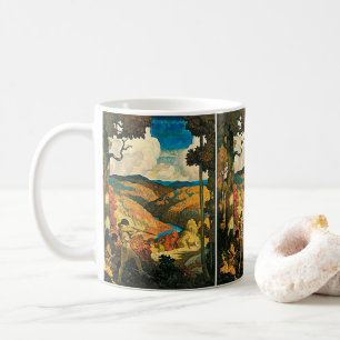 Caneca De Café Poster de viagens Vintage NC Wyeth, Antigo Kentuck