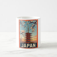 Poster de viagens Vintage no Japão - Pagoda Japone