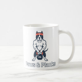 Caneca De Café Pôster do Cão Buff do Paws & Planks Academia