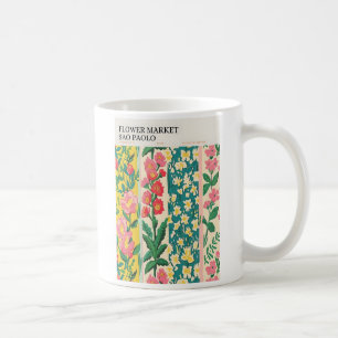 Caneca De Café Poster do Mercado de Flores de São Paulo