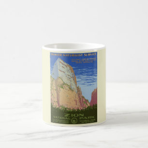 Caneca De Café Poster do Parque Nacional Vintage Zion