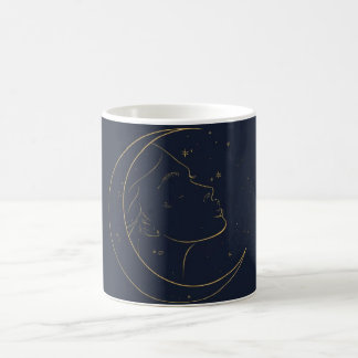 Caneca De Café Pôster Personalizado de Arte de Linha de Mulher