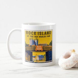 Caneca De Café Poster vintage para a Feira Mundial de Chicago de