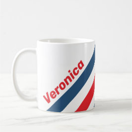 Caneca De Café Postman Nostalgic Stripes with Name