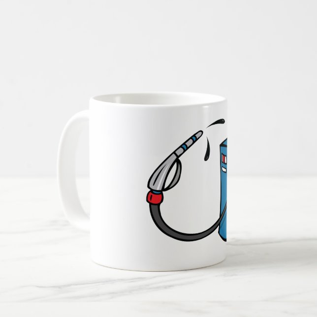 Caneca De Café Posto de Combustível Bomba de Gás Divertida (Frente Esquerda)