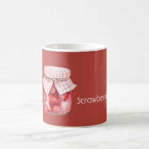 Caneca De Café Pote de Morangos Frutas Vermelhas