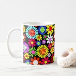 Caneca De Café Potência das flores do hippie-primavera
