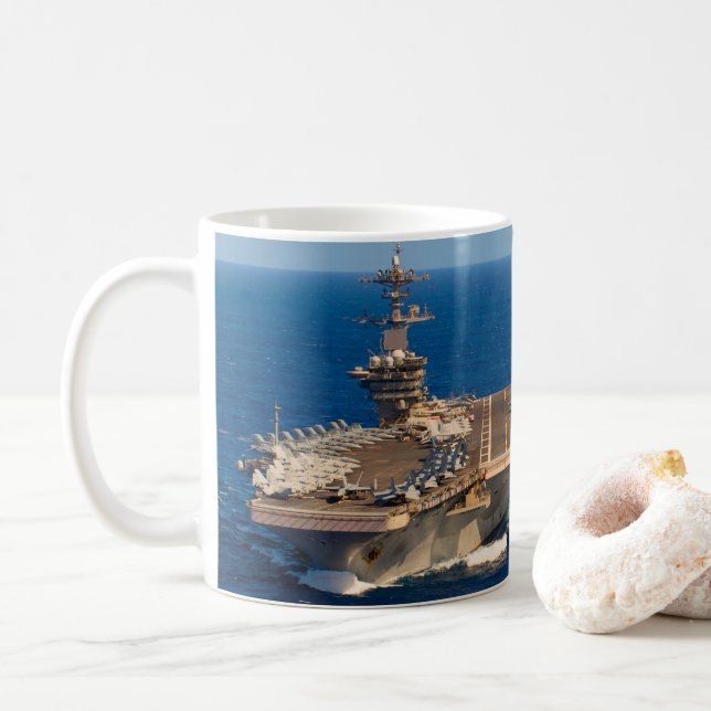 Caneca De Café POTÊNCIA MARÍTIMA - VANT Naval dos EUA (Com Donut)