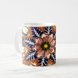 Caneca De Café Potência Mexicana Talavera Southwest Brown Azul