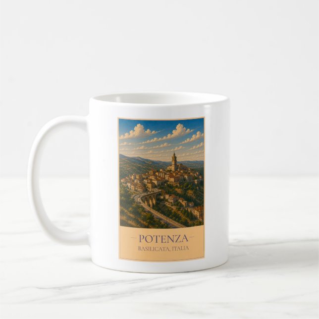 Caneca De Café Potenza, Italy – Vintage Travel Mug (Esquerda)