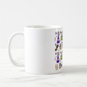 Caneca De Café Potes de Poções da Botica de Bruxa Padrão de Hallo