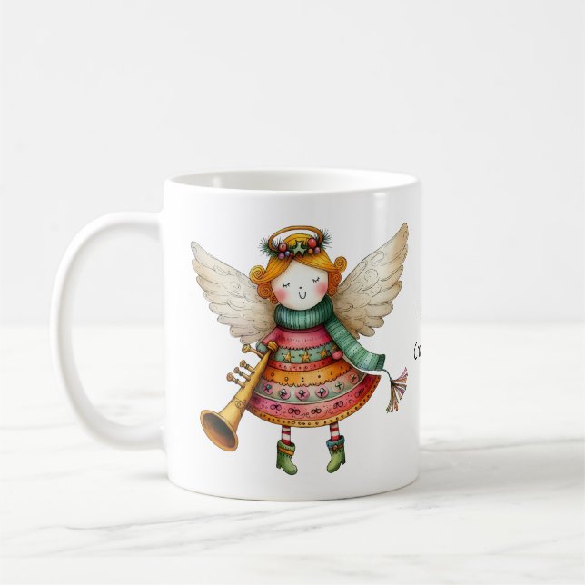 Caneca De Café Povo de Natal Bonito Anjo (Esquerda)