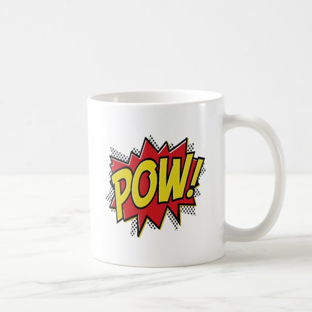 Caneca De Café Pow Funny Mug (Direita)