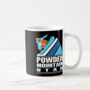 Caneca De Café Powder Mountain Utah - Vintage Snowboarder
