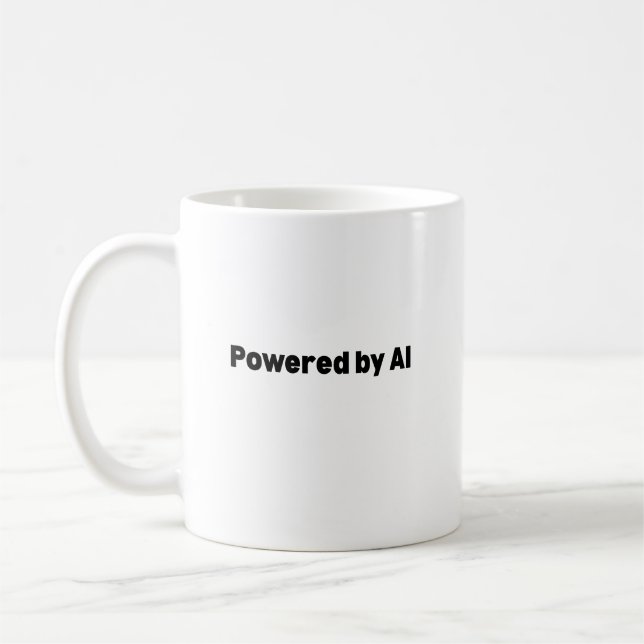 Caneca De Café Powered by AI Mug – AI-Themed Gift for Techies  (Esquerda)