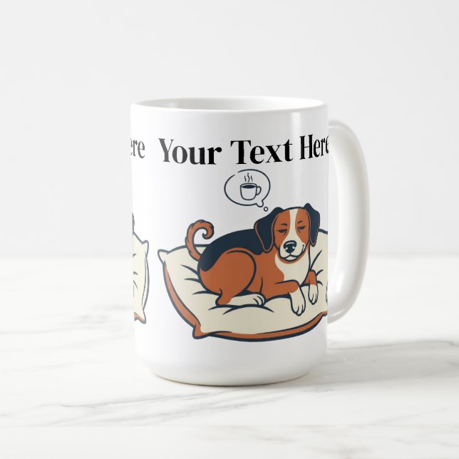 Caneca De Café Powered by Coffee & Dog Dreams (Frente Esquerda)
