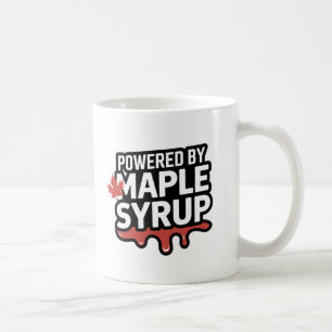 Caneca De Café Powered by Maple Syrup" - Orgulho Canadiano Engraç