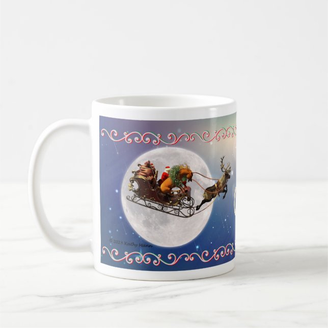 Caneca De Café Pôy Sleigh de Natal (Esquerda)