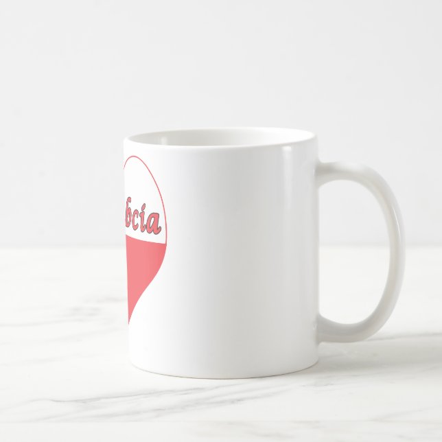 Caneca De Café Prababcia Polonês Heart (Direita)