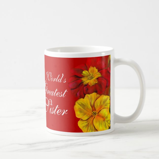 Caneca De Café Praça da Arte Floral da Maior Irmã Mata Vermelha d (Direita)