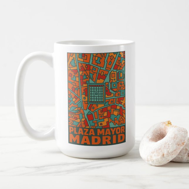 Caneca De Café Praça Mayor de Madrid (Com Donut)