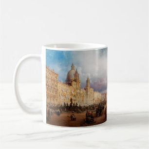 Caneca De Café Praça Navona Mercado Roma Década de 1850 Arte