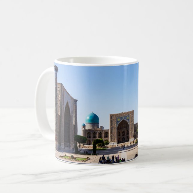 Caneca De Café Praça Registan - Samarkand, Uzbequistão, Ásia (Frente Esquerda)