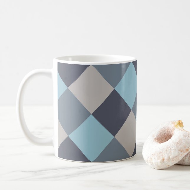 Caneca De Café Praças De Algodão De Cinza Azul Trout (Com Donut)