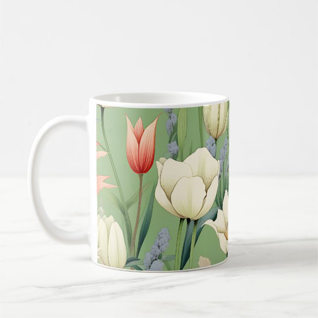Caneca De Café Prado com Tulipas e Flores Selvagens (Esquerda)