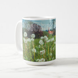 Caneca De Café Prado de verão com dandeliões