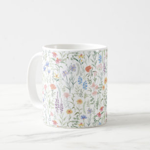Caneca De Café Prado Feminino de Flores Silvestres Coquete