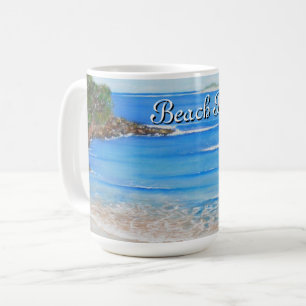 Caneca De Café Praga Azul Ondas Acrínicas Pintando Café Mug