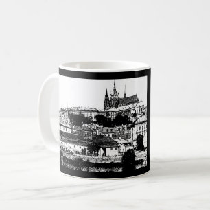 Caneca De Café Praga, Cidade Histórica, Castelo & Flag - Tcheco