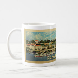 Caneca De Café Praga Viagens vintage da República Checa