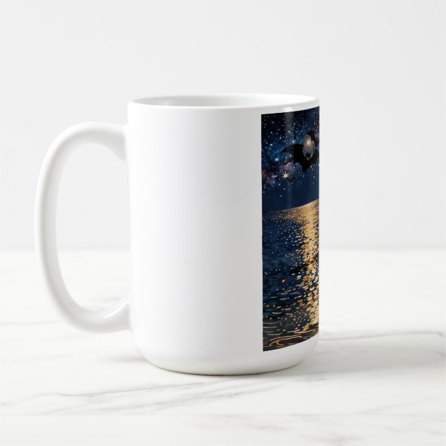 Caneca De Café Praia ao Luar de Halloween (Esquerda)