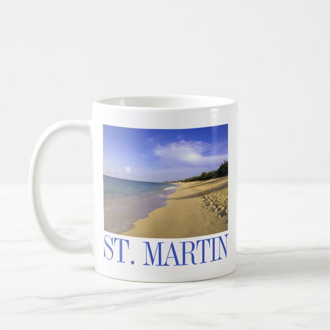 Caneca De Café Praia Baie Longue Long Bay, St. Martin (Esquerda)